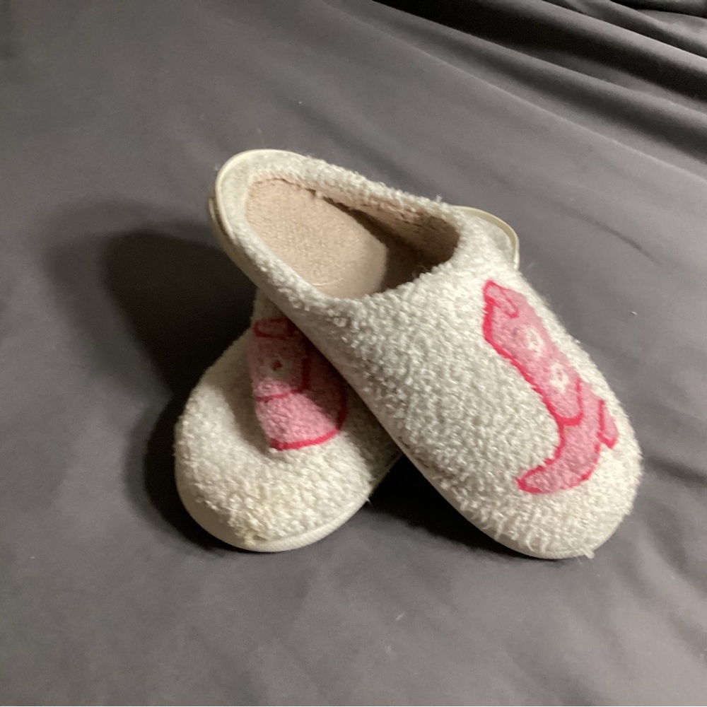 Cozy White and Pink Slippers